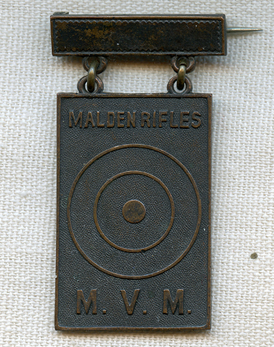 1880's-90's Malden (MA) Rifles, MA Volunteer Militia Bronze Marksmanship Award Medal