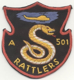 Hand-Made Vietnam Company-A 501st Rattlers Helicopter Assault Battalion Pocket Patch