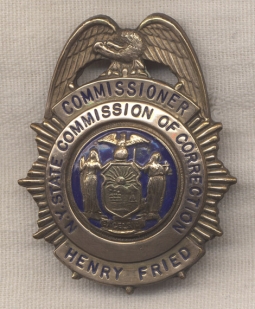 Named New York State Commissioner of Corrections Badge