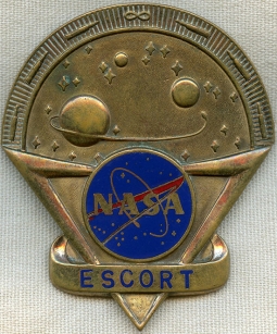Rare, Late 1950's, early 1960's NASA Escort Hat Badge by Blackinton