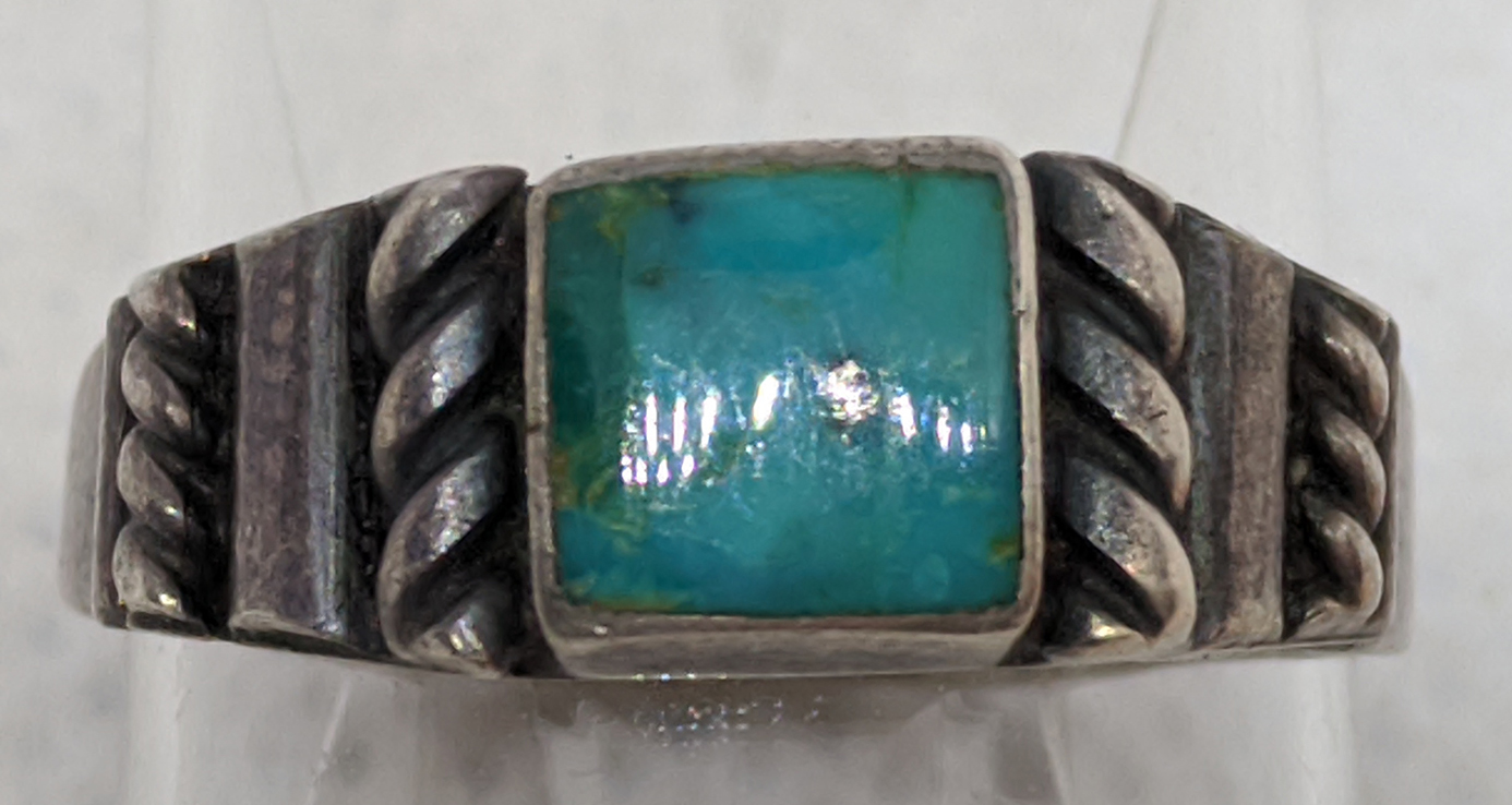 Old pawn turquoise mens rings discount