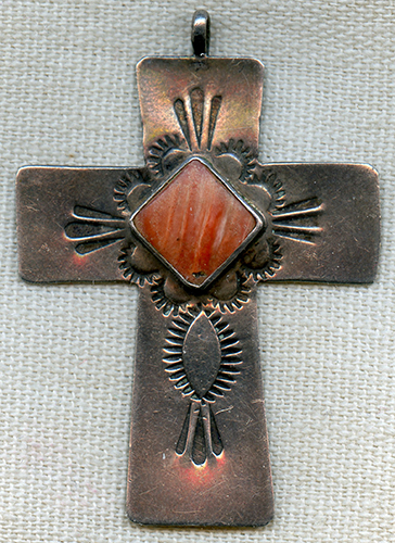 Lovely Vintage Native American Navajo Sterling Silver Cross Pendant