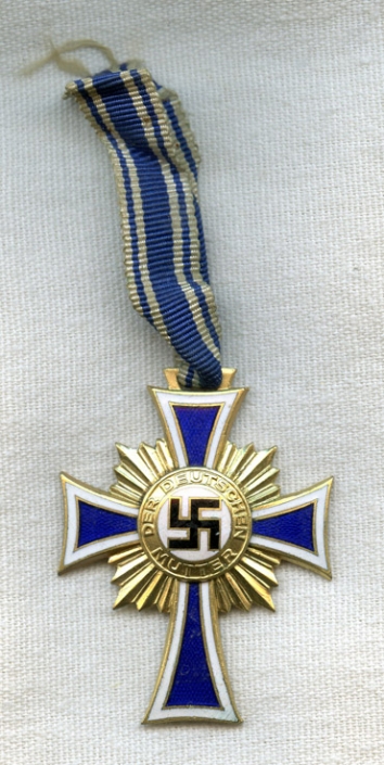 German Nazi Mother's Cross in Gold Dated 1938
