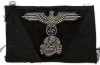Vet Purchase Dachau-Made Bevo Nazi Waffen SS Panzer M-43 Cap Skull & Eagle Trapezoid Badge