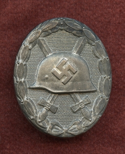 WWII Nazi Army/SS Wound Badge, Silver Grade Made in Austria by the firm Hauptmunzant of Vienna. Exc,