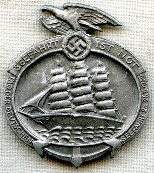 1935 Nazi Tinny for German Seafaring Day (Tag der Deutschen Seefahrt)
