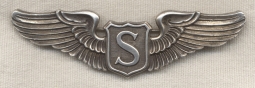 Nice "Salty" Used Example of WWII USAAF Service Pilot Wing in Sterling by Meyer