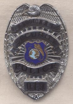 Rare New Boston, New Hampshire Air Force Tracking Station Security Police Badge