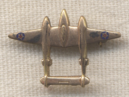 Nice 1941 P-38 Fighter Aircraft Factory Lapel Pin