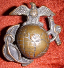 Nice Salty WWI US Marine Corps Enlisted Man Hat Badge