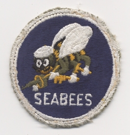 Nice "Smiling Bee" Variation on US Navy Construction Battalion (CB) "Seabees" Patch