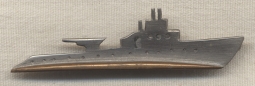 Nice WWII Two-Toned Submarine Tie Bar from Portsmouth Naval Shipyard
