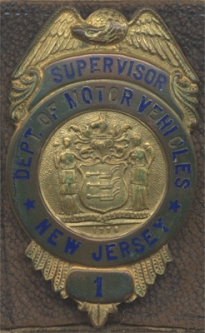 One of the First 3 NJ DMV Supervisor Badges with Original Case!