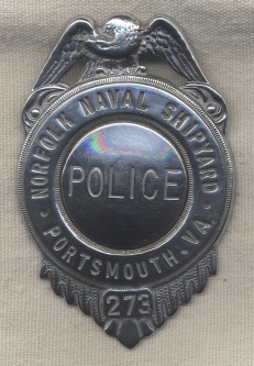 WWII Norfolk (Virginia) Naval Shipyard Police Badge