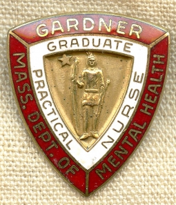 1930's Massachusetts Dept of Mental Health Gardner Massachusetts Nurse Graduation Pin
