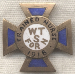 1916 Trained Nurse from WT School for Nursing Graduation Pin
