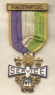 New York City Police Lieutenant Grouping with 14K Gold Faithful Service Medal