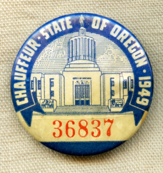 1949 Oregon Chauffeur Badge #36837