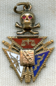 Beautiful IOOF Odd Fellow's Watch Fob in Gold Fill & Enamel.