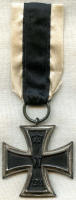 Odd WWI Iron Cross with Unique Ribbon, Maker Marked "MFH"