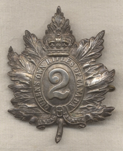 1880s-1890s Officer's Cap Badge for 2nd Battalion Queen's Own Rifles of Canada