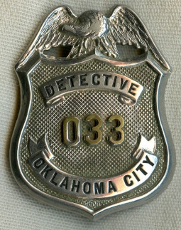 Rare 1930's - 1940's Oklahoma City, Oklahoma Police Detective Badge