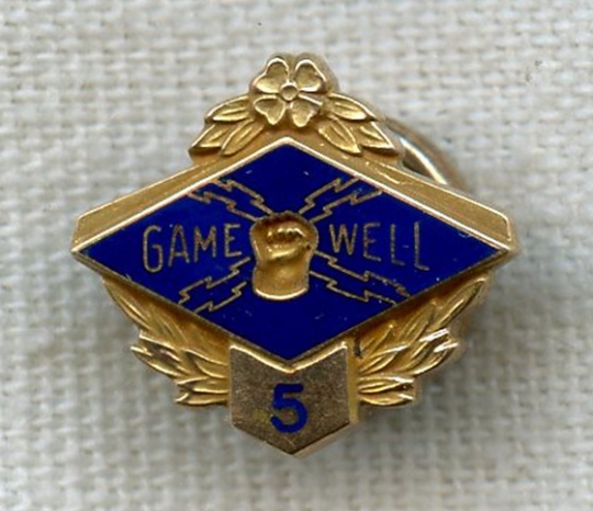 Circa 1930s 10K Gold 5 Year Service Pin for Gamewell Fire Alarm Telegraph Co.