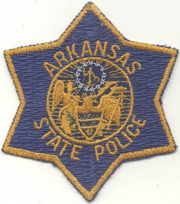Old Arkansas State Police Patch with Address Tag on Back