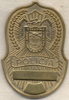 Older Tijuana, Mexico Police Officer's Badge