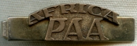 Unique Early WWII PAA Africa (PAA Ferries) Crew Tie Bar Made from Shoulder Strap Badge