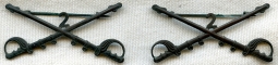 Matched Pair WWI US Army 2nd Cavalry Regiment Officer Collar Insignia M1905