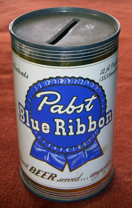 on Early 1950s Pabst Blue Ribbon (PBR) Miniature Beer Can C...