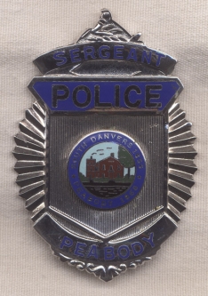 1970s Peabody, Massachusetts Sergeant Police Badge