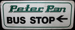 Cool Vintage 1970s - 80s Peter Pan Bus Lines Bus Stop Small Size Sign
