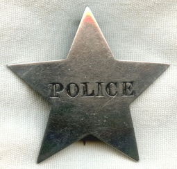 Wonderful 1880's Old West Police 5 Point Star Badge with Great Patina