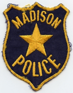 1950's Madison, Florida Police Department Shoulder Patch. Worn.