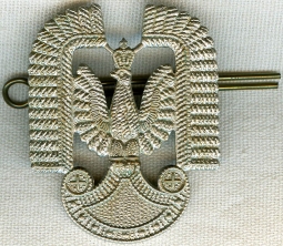Scarce WWII English - Made Polish Air Force in Exile E.M. Hat Badge