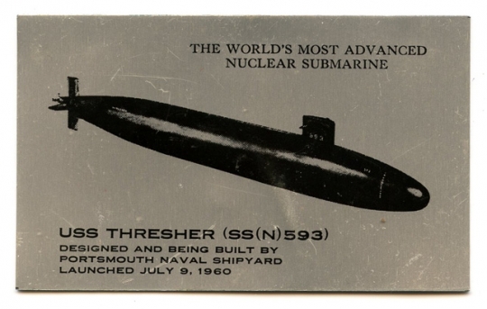 Plaque Plate For Usn Submarine Uss Thresher Ss N 593 Pre