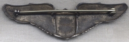 Pre-WWII Air Corps Pilot Wing in Sterling Worn by Richard A. York 100th Bomb Group