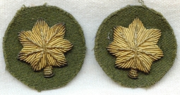 Pair of WWII US Army Major Leaves in Bullion
