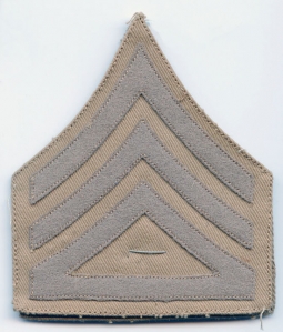 Pair WWI US Army Rank Stripes for Co. Supply Sergeant Brown on Khaki