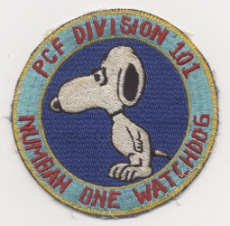 Japanese-Made US Navy Patrol Craft Flotilla (PCF) Division 101 "Snoopy" Patch