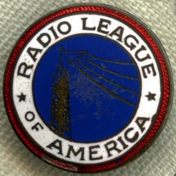 Rare, WWI Era Radio League of America Homefront Organization Member Lapel Pin