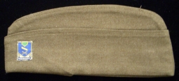 Rare US Army 137th Infantry Regt. Bevo DI on Overseas Cap (Normandy)