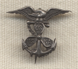 Rare 1908 US Naval Academy Class Pin in Silver