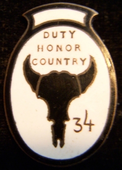 Rare 1920s US Army 34th Infantry Division Patch-Type DI Pin by BB&B