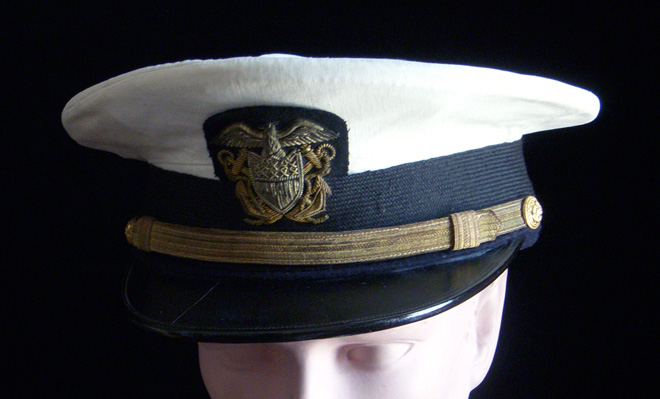 Rare 1920's Chinese Made US Navy Officer Visor Cap 
