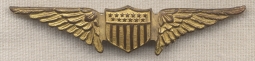 Rare 1920s US Air Service (USAS) Instructor Wing in Gilt Brass