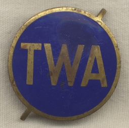 Rare 1930s Trans World Airlines (TWA) Ground Crew Cap Badge