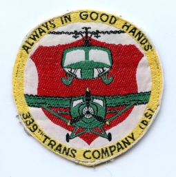 Rare Early Vietnamese-Made Bevo Pocket Patch for US Army 339th Transportation Co. Direct Support Ca.